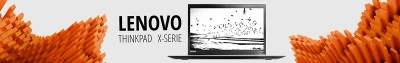Grafisches Banner für Lenovo ThinkPad X Serie mit ultramobilem Notebook