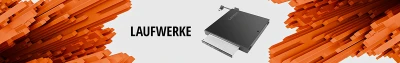 Banner der Kategorie Laufwerke mit abgebildetem externem Laufwerk