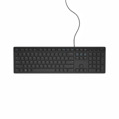 Standard-QWERTZ-Tastatur mit Verbindungskabel, schlichtes Design in Schwarz